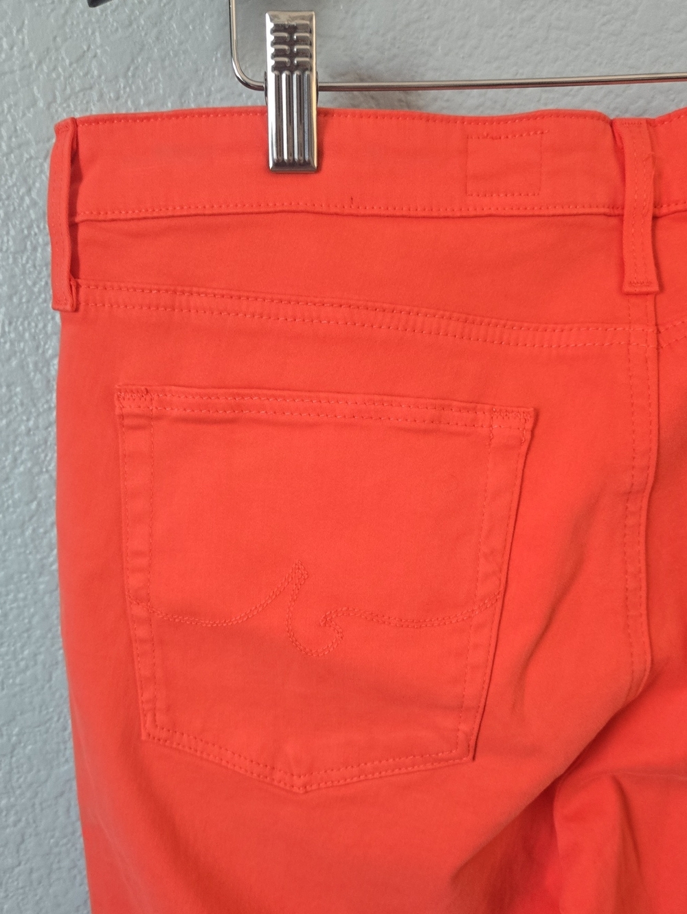 AG Adriano GoldSchmied The Prima Crop Cigarette Crop in Coral/Orange, Size 32 - Picture 8 of 12